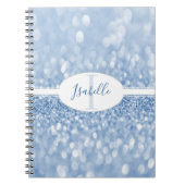 Blue Glitzer Personalize Notebook Notizblock (Vorderseite)