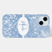 Blue Glitzer Personalize Samsung Galaxy Case (Rückseite (Horizontal))
