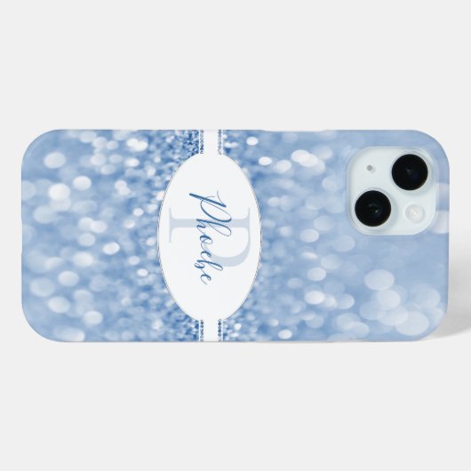 Blue Glitzer Personalize Samsung Galaxy Case (Rückseite (Horizontal))