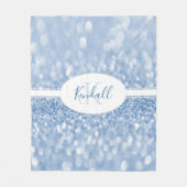 Blue Glitzer Personalize Throw Blanket Fleecedecke (Vorderseite)