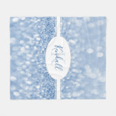 Blue Glitzer Personalize Throw Blanket Fleecedecke (Vorderseite (Horizontal))