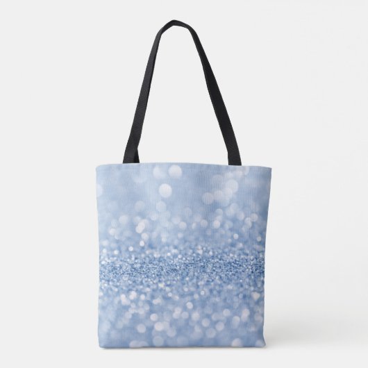 Blue Glitzer Personalize Tote Bag Tasche (Rückseite)
