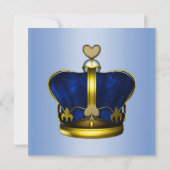 Blue Glitzer Prince Baby Dusche Einladung (Rückseite)