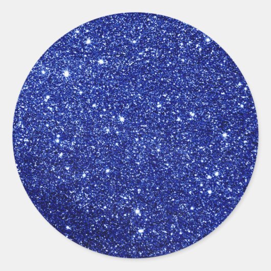 Blue Glitzer Runder Aufkleber (Vorderseite)