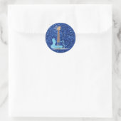 Blue Glitzer Runder Aufkleber (Tasche)