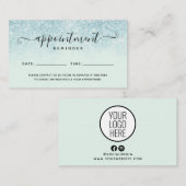 Blue Glitzer Salon Wellness-Center Erinnerung Kart Visitenkarte (Vorne/Hinten)