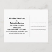 Blue Glitzer Save the Date Postkarte (Rückseite)