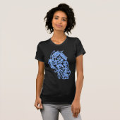 Blue Glitzer Seepferd Butterfly T-Shirt (Vorne ganz)