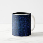 Blue Glitzer Sequin Disco Glitz Kaffee Tasse Cup (VorderseiteRechts)