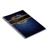 Blue Glitzer Sequin Disco Glitz Spiral Notebook Notizblock (Rechte Seite)