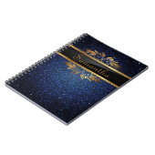 Blue Glitzer Sequin Disco Glitz Spiral Notebook Notizblock (Linke Seite)