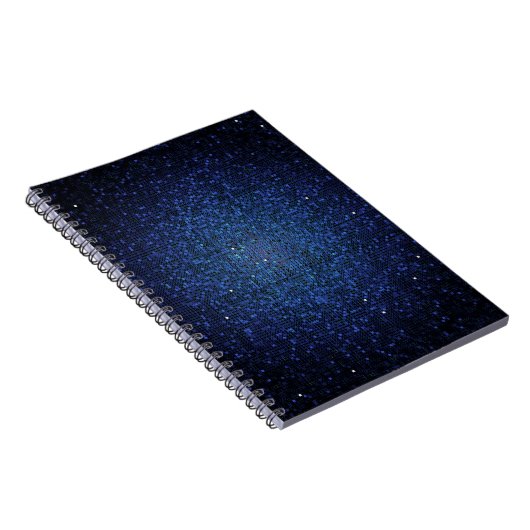 Blue Glitzer Sequin Disco Glitz Spiral Notebook Notizblock (Rechte Seite)