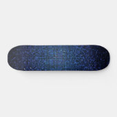 Blue Glitzer Sequin Disco Old School Skateboard (Horizontal)