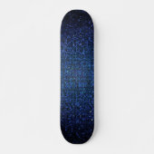Blue Glitzer Sequin Disco Old School Skateboard (Vorne)