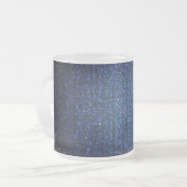 Blue Glitzer Sequin Mattiert Glass Kaffee Tasse Cu (Vorderseite Links)