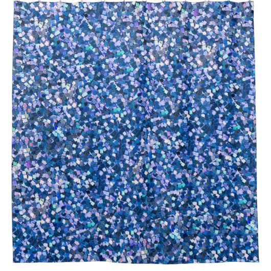 Blue Glitzer: Shiny Abstrakt Background Duschvorhang (Vorderseite)