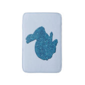 Blue Glitzer Silhouette Bunny Rabbit Bath Mat Badematte (Vorderseite Vertikal)