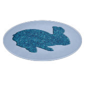 Blue Glitzer Silhouette Osterfest Schneidebrett (Ecke)