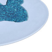 Blue Glitzer Silhouette Osterfest Schneidebrett (Ecke)