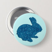 Blue Glitzer Silhouette Ostersonne Schaltfläche Button (Vorne & Hinten)