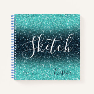Blue Glitzer Sketchbook Notizblock