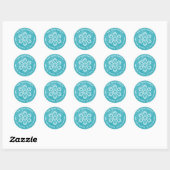 Blue Glitzer Snowflake - Circle Rücksendeadresse Runder Aufkleber (Blatt)