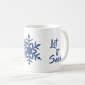 Blue Glitzer Snowflake Custom City Lassen Sie es S Kaffeetasse (VorderseiteRechts)