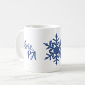 Blue Glitzer Snowflake Custom City Lassen Sie es S Kaffeetasse (Vorderseite Links)