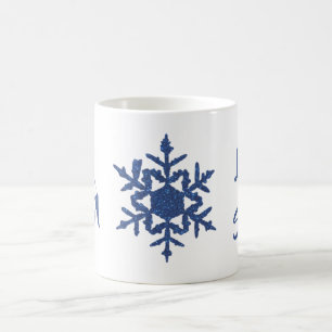 Blue Glitzer Snowflake Custom City Lassen Sie es S Kaffeetasse