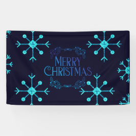 Blue Glitzer Snowflakes Banner