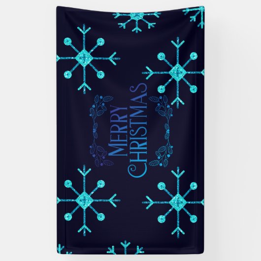 Blue Glitzer Snowflakes Banner (Vertikal)