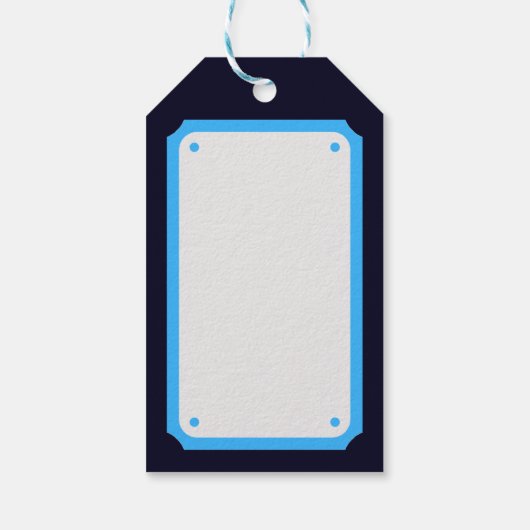 Blue Glitzer Snowflakes Geschenkanhänger (Rückseite)