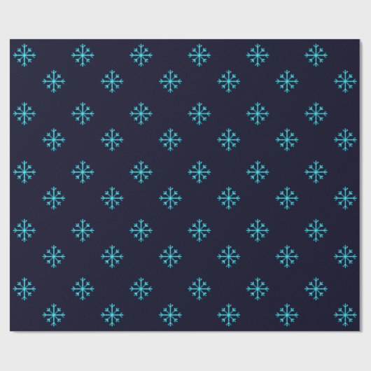 Blue Glitzer Snowflakes Geschenkpapier (Flach)