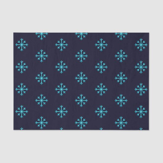 Blue Glitzer Snowflakes Seidenpapier (Vorderseite)