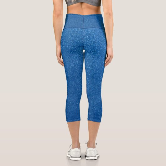 Blue Glitzer, Sparkle, Glitzer Hintergrund Capri Leggings (Rückseite)