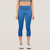 Blue Glitzer, Sparkle, Glitzer Hintergrund Capri Leggings (Vorderseite)