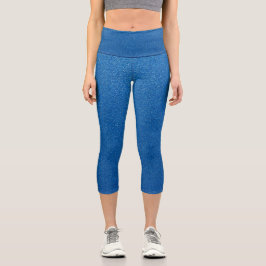Blue Glitzer, Sparkle, Glitzer Hintergrund Capri Leggings