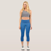 Blue Glitzer, Sparkle, Glitzer Hintergrund Capri Leggings (Vorderseite)