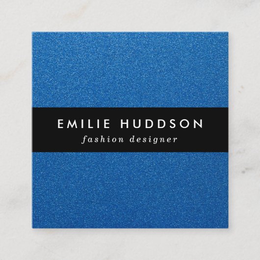 Blue Glitzer, Sparkle, Glitzer Hintergrund Quadratische Visitenkarte (Vorderseite)