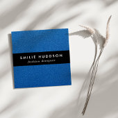 Blue Glitzer, Sparkle, Glitzer Hintergrund Quadratische Visitenkarte