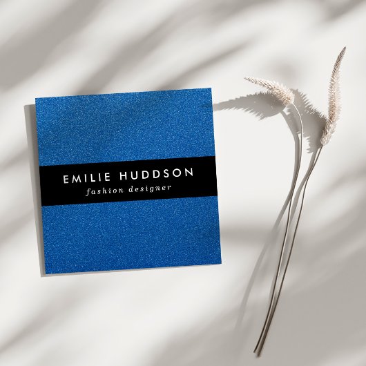 Blue Glitzer, Sparkle, Glitzer Hintergrund Quadratische Visitenkarte