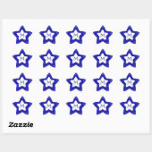Blue Glitzer Star individuell anpassbare Monogramm Stern-Aufkleber (Blatt)
