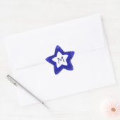 Blue Glitzer Star individuell anpassbare Monogramm Stern-Aufkleber (Umschlag)