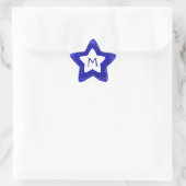 Blue Glitzer Star individuell anpassbare Monogramm Stern-Aufkleber (Tasche)