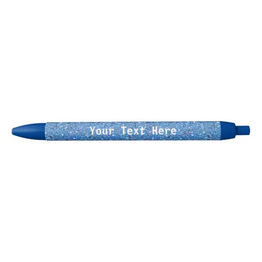 Blue Glitzer Stift mit personalisiertem, benutzerd (Vorderseite)