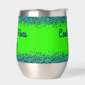 Blue Glitzer & Text auf Green - nur Coolste Vibes  (Links)