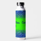 Blue Glitzer & Text auf Green - nur Coolste Vibes Trinkflasche (Links)
