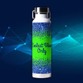 Blue Glitzer & Text auf Green - nur Coolste Vibes Trinkflasche