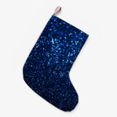 Blue Glitzer Texture Festivals Sparkor Kleiner Weihnachtsstrumpf (Vorderansicht (hängend))