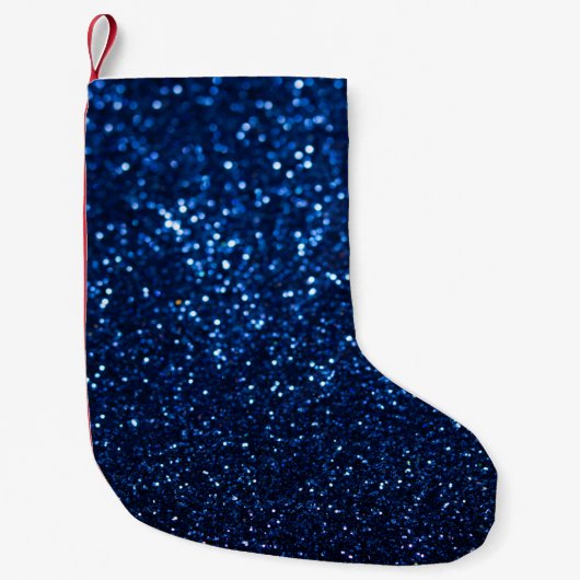 Blue Glitzer Texture Festivals Sparkor Kleiner Weihnachtsstrumpf (Vorderseite)